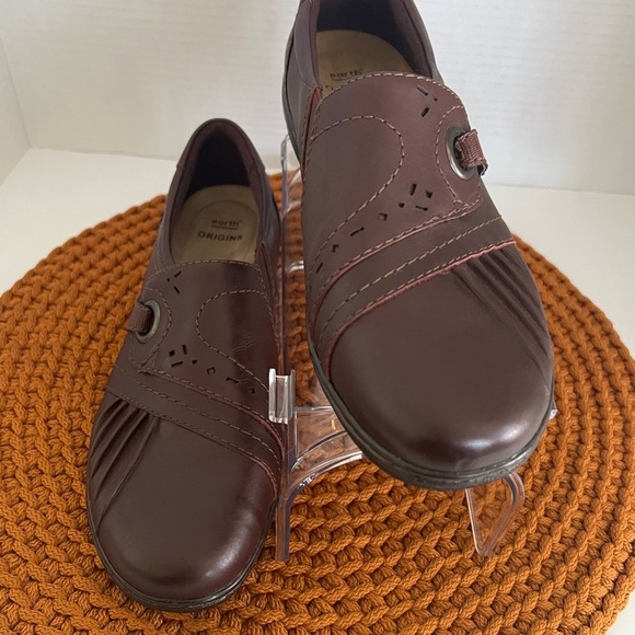 Earth Origins Glendale Gabrielle Womens Burgundy Leather Loafer Flats Shoes - Picture 4 of 7